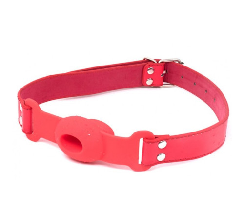 Silicone Hollow Gag RED