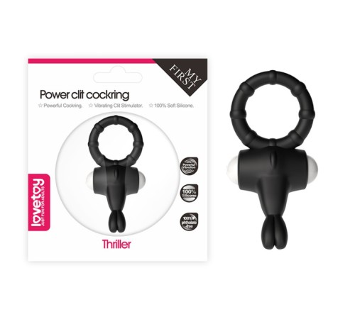 Силиконовое черное кольцо для стимуляции клитора Power Clit Silicone Cockring