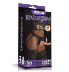 Женский страпон на ремешках Vibrating Easy Strapon Set 8.5