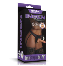 Женский страпон на ремешках Scrotum Vibrating Easy Strapon Set 7.5