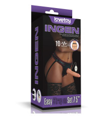 Женский страпон на ремешках Vibrating Easy Strapon Set 7.5