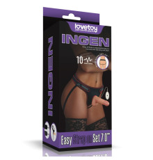 Женский страпон на ремешках Vibrating Easy Strapon Set 7.0