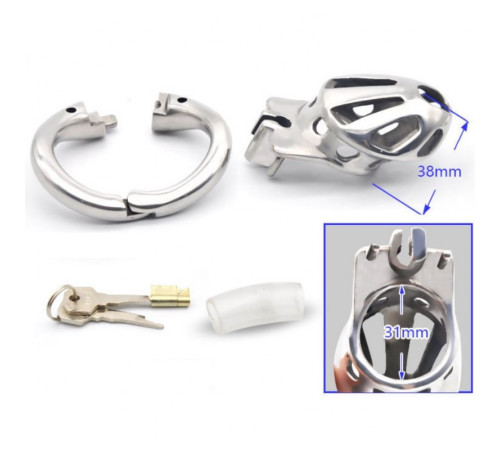 stainless steel latest small model chastity device ZA888-S-STEEL