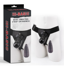 Черный страпон с вибрацией Basic Vibrating