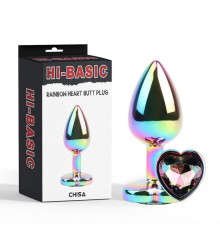 Задня пробка с сердечком Rainbow Heart Butt Plug