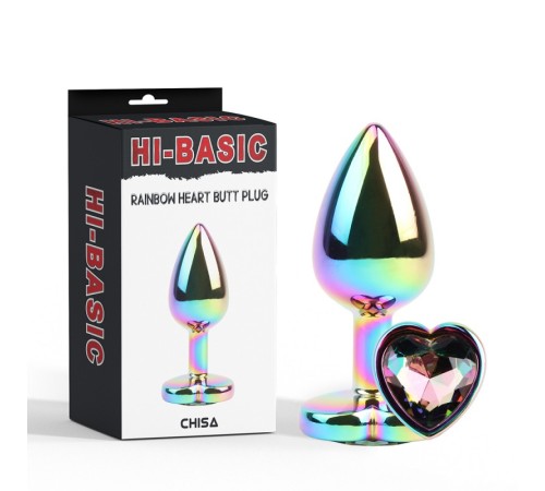 Задня пробка с сердечком Rainbow Heart Butt Plug