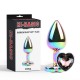 Задня пробка с сердечком Rainbow Heart Butt Plug