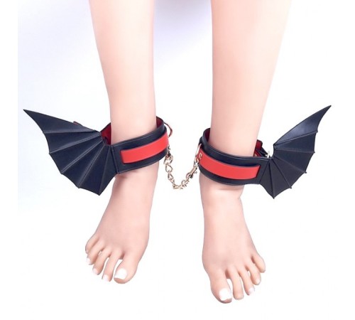 Demon wings PU leather Anklecuffs