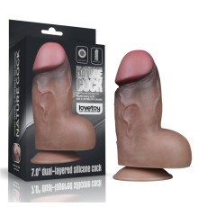 Толстый масажер с кожей Dual Layered Platinum Silicone Cock 7.0