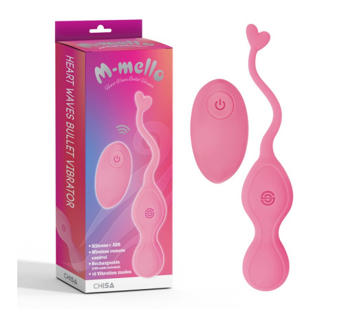 Розовый Масажер с пультом Heart Waves Bullet Vibrator