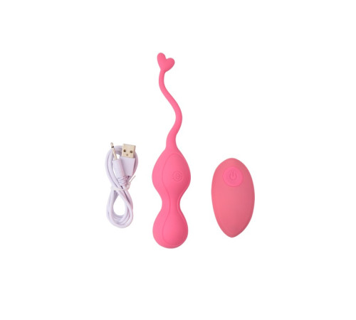 Розовый Масажер с пультом Heart Waves Bullet Vibrator