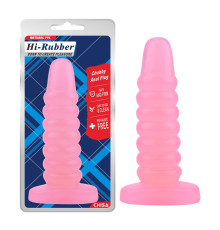 Пухлая ребристая особиста пробка розовая Hi Rubber Chubby Anal Plug