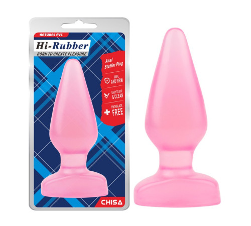 Розовая особиста пробка на присоске Hi Rubber Anal Stuffer Plug