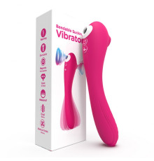 Двойной розовый вибратор Bendable Sucking Vibrator