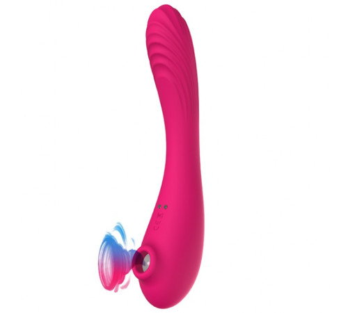 Двойной розовый вибратор Bendable Sucking Vibrator