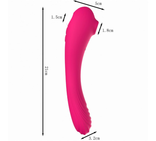 Двойной розовый вибратор Bendable Sucking Vibrator