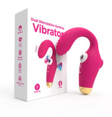 Розовый Масажер Dual Stimulation Sucking Vibrator