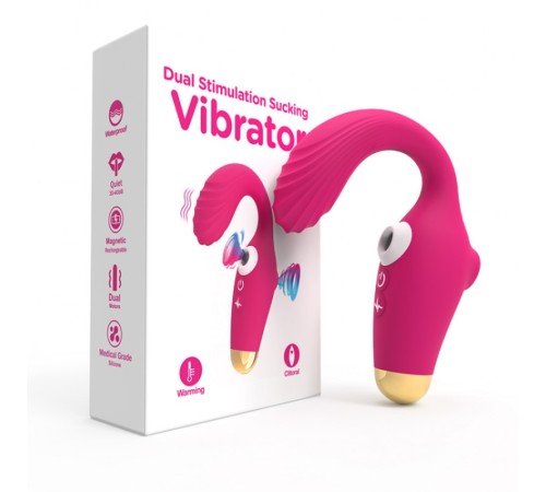 Розовый Масажер Dual Stimulation Sucking Vibrator