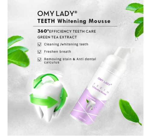 Зубная паста для отбеливания зубов Omy Lady Teeth Whitening Mousse, 60мл