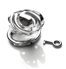 Alloy Fixed Handcuff Ring Chastity Cage