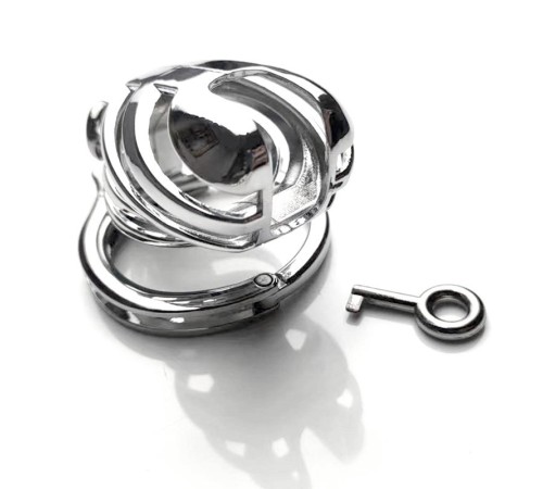 Alloy Fixed Handcuff Ring Chastity Cage