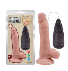 Реалистичный вибратор на присоске и пультом Beginners Dildo Vibrator Flesh