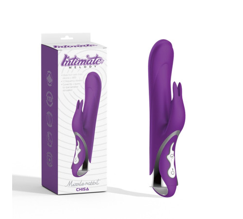 Масажер с клиторальным стимулятором Missile Rabbit Purple