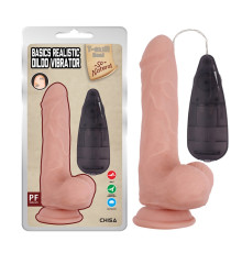 Масажер с присоской и пультом Basics Realistic Dildo Vibrator Flesh