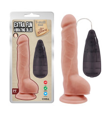 Телесный вибратор на присоске и пультом Extra Fun Vibrating Dildo