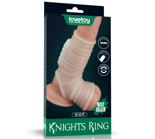 Насадка на пенис Vibrating Wave Knights Ring with Scrotum Sleeve