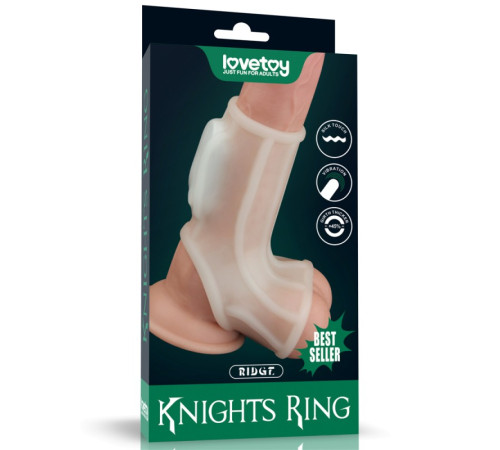 Насадка на пенис Vibrating Ridge Knights Ring with Scrotum Sleeve