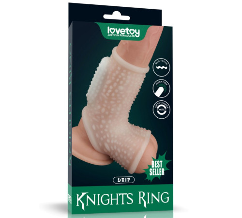 Насадка на пенис Vibrating Drip Knights Ring with Scrotum Sleeve