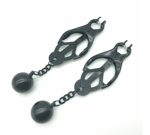 Japanese Nipple Clamp Small Metal Ball BLACK