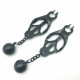 Japanese Nipple Clamp Small Metal Ball BLACK