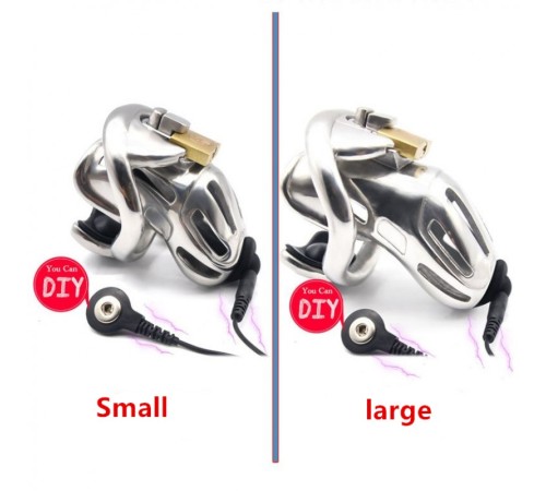 Modular Stainless Steel Electric Shock Cock Cage Male Chastity Device Cages Small large