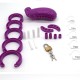 New Type Male Chastity Device with Perforated design Cage Long Purple