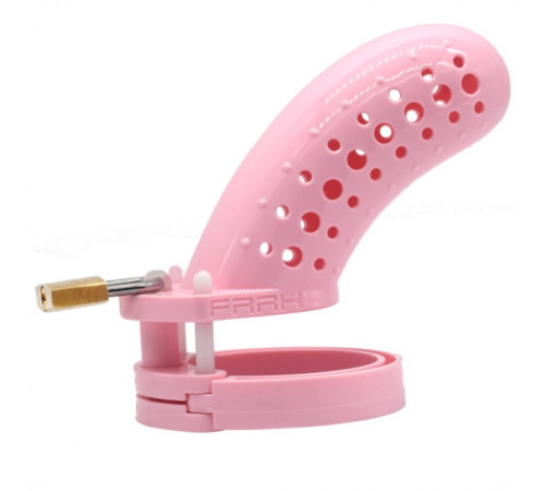 New Type Male Chastity Device with Perforated design Cage Long Pink