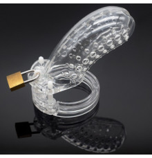 New Type Male Chastity Device with Perforated design Cage Long Clear