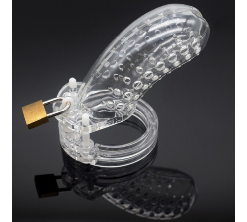 New Type Male Chastity Device with Perforated design Cage Long Clear