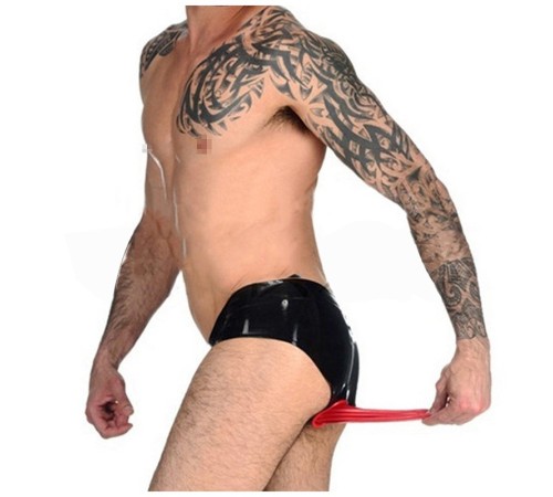 Latex briefs with anal lining cover