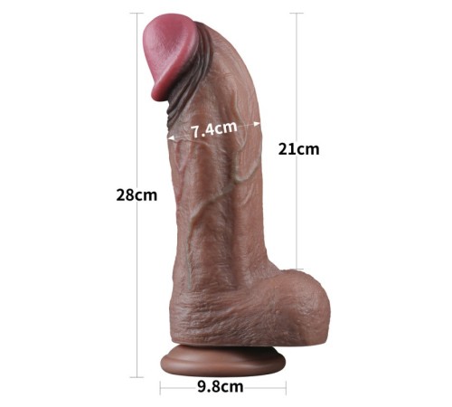 Фаллоимитатор гигант на присоске Dual Layered Silicone Cock XXL 11.0