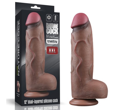 Фаллоимитатор гигант на присоске Dual Layered Silicone Cock XXL 12.0