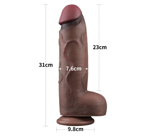 Фаллоимитатор гигант на присоске Dual Layered Silicone Cock XXL 12.0