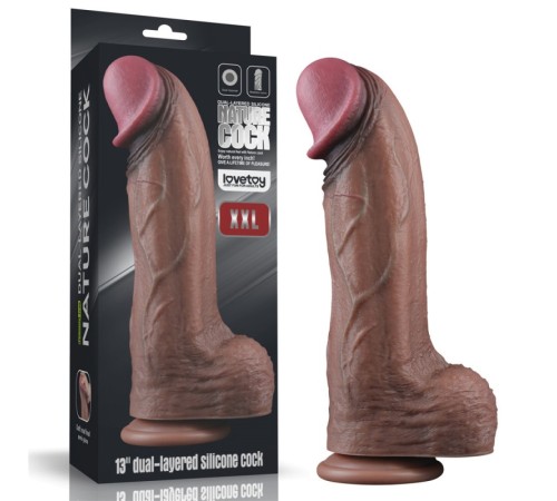 Фаллоимитатор гигант на присоске Dual Layered Silicone Cock XXL 13.0