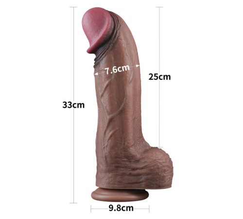 Фаллоимитатор гигант на присоске Dual Layered Silicone Cock XXL 13.0