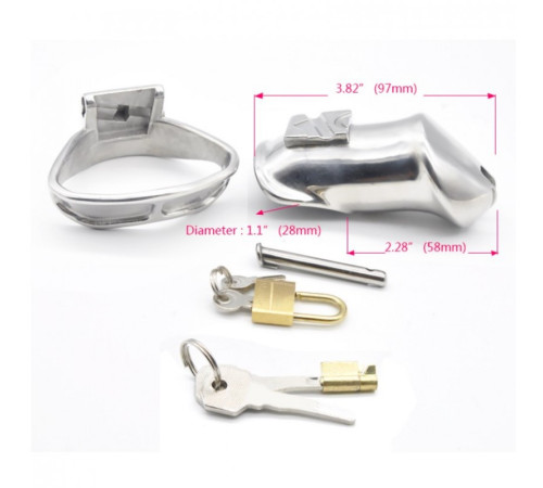 Standard Stainless Steel Male Chastity Cage Device Small