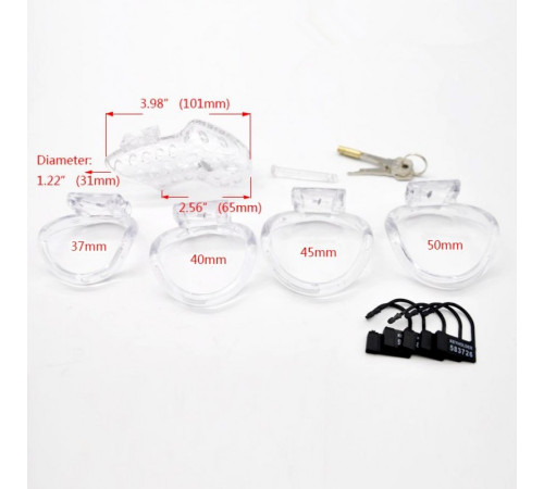 The latest design male chastity device with air-permeable pores Standard Clear