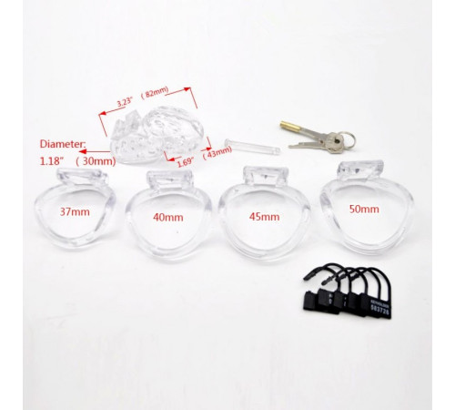 The latest design male chastity device with air-permeable pores Small Clear