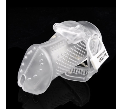 Male Chastity Device with Perforated design Cage CLEAR small