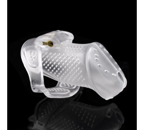 Male Chastity Device with Perforated design Cage CLEAR small